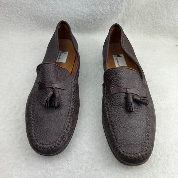 Moreschi Mens Brown Leather Penny Loafer Tassel Made in Italy Slip-on Size 11 - Picture 11 of 13